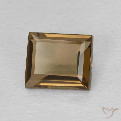 كوارتز سموكى Medium Dark-Brown طبيعي، باجيت، 0.85 قيراط، VVS