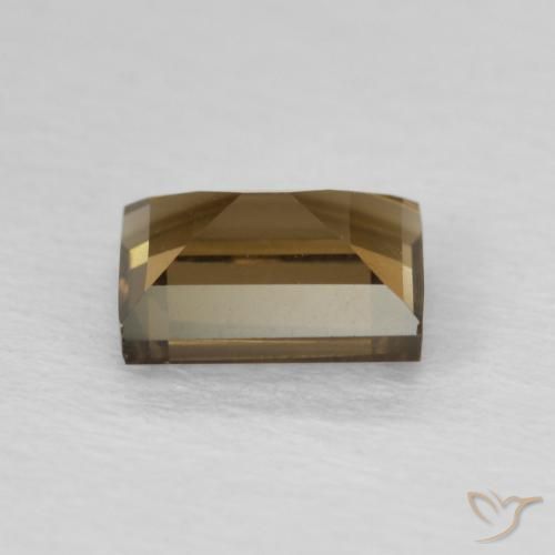 كوارتز سموكى Medium Dark-Brown طبيعي، باجيت، 0.85 قيراط، VVS