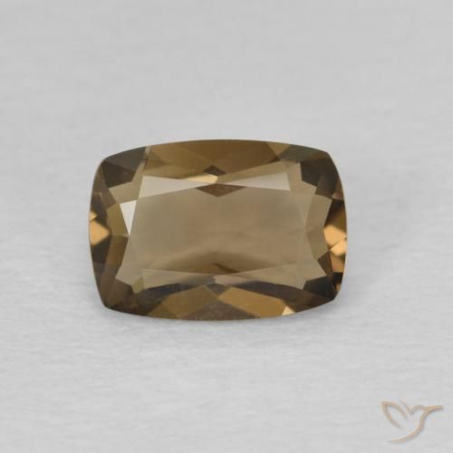 0.81ct طبيعي Medium Dark-Brown كوارتز سموكى, وسادة, VVS
