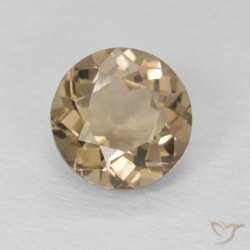 1.21ct طبيعي بنى خشبى كوارتز سموكى, دائري, VVS