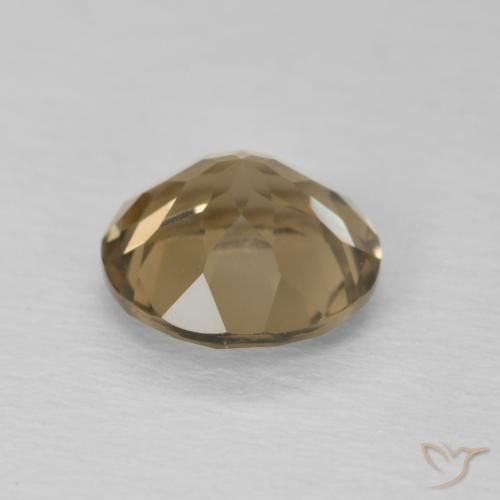 كوارتز سموكى Medium Light-Brown طبيعي، دائري، 1.06 قيراط، VVS