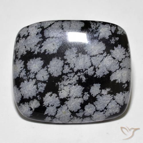 27.93ct طبيعي أسود رمادى-أبيض ندفة الثلج سبج, وسادة, غير شفاف