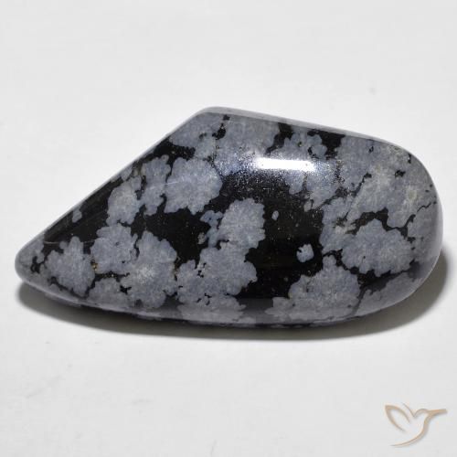 20.43ct طبيعي أسود رمادى-أبيض ندفة الثلج سبج, فانسى, غير شفاف