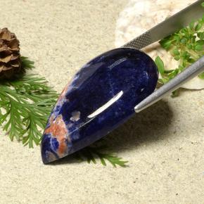 سوداليت أزرق بنفسجى طبيعي، شكل الكمثرى، 31.37 قيراط، غير شفاف