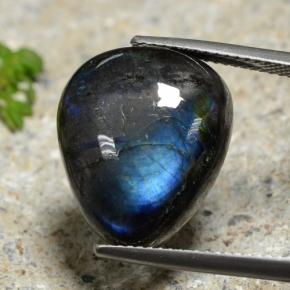 سبيكترولايت متعدد الألوان طبيعي، شكل الكمثرى، 11.36 قيراط، غير شفاف