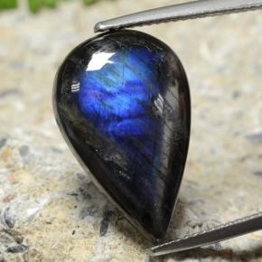 سبيكترولايت متعدد الألوان طبيعي، شكل الكمثرى، 8.15 قيراط، غير شفاف