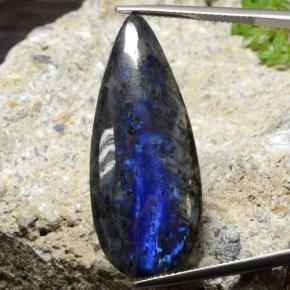 سبيكترولايت متعدد الألوان طبيعي، شكل الكمثرى، 20.21 قيراط، غير شفاف