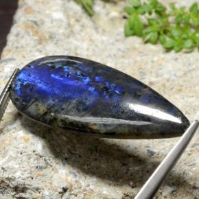 سبيكترولايت متعدد الألوان طبيعي، شكل الكمثرى، 20.21 قيراط، غير شفاف