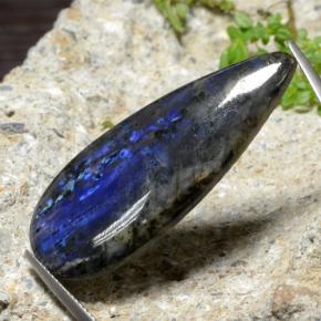 سبيكترولايت متعدد الألوان طبيعي، شكل الكمثرى، 20.21 قيراط، غير شفاف