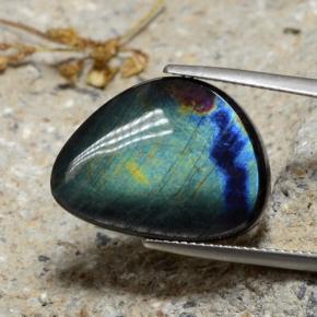 سبيكترولايت متعدد الألوان طبيعي، شكل خيالي، 9.82 قيراط، غير شفاف