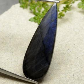 سبيكترولايت متعدد الألوان طبيعي، شكل الكمثرى، 7.41 قيراط، غير شفاف