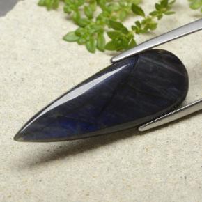 سبيكترولايت متعدد الألوان طبيعي، شكل الكمثرى، 7.41 قيراط، غير شفاف