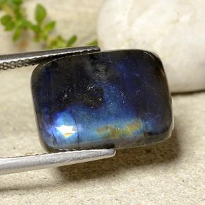 سبيكترولايت متعدد الألوان طبيعي، قطع وسادة، 6.99 قيراط، غير شفاف