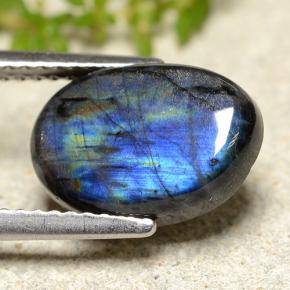 سبيكترولايت متعدد الألوان طبيعي، قصة بيضاوى، 2.95 قيراط، غير شفاف