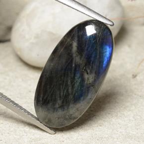 سبيكترولايت متعدد الألوان طبيعي، قصة بيضاوى، 7.34 قيراط، غير شفاف