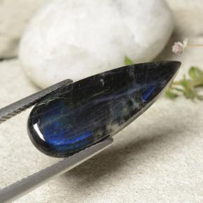 سبيكترولايت متعدد الألوان طبيعي، شكل الكمثرى، 4.92 قيراط، غير شفاف