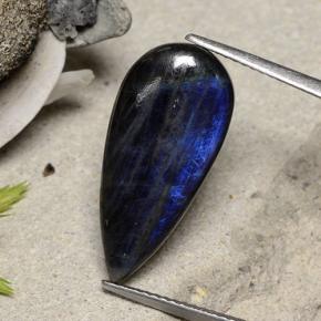 سبيكترولايت متعدد الألوان طبيعي، شكل الكمثرى، 5.40 قيراط، غير شفاف