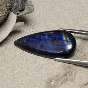 سبيكترولايت متعدد الألوان طبيعي، شكل الكمثرى، 5.40 قيراط، غير شفاف