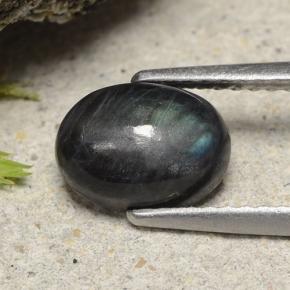 سبيكترولايت متعدد الألوان طبيعي، قصة بيضاوى، 1.49 قيراط، غير شفاف