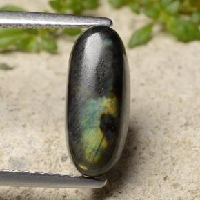 سبيكترولايت متعدد الألوان طبيعي، قصة بيضاوى، 2.84 قيراط، غير شفاف