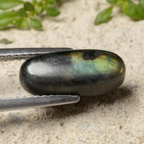 سبيكترولايت متعدد الألوان طبيعي، قصة بيضاوى، 2.84 قيراط، غير شفاف