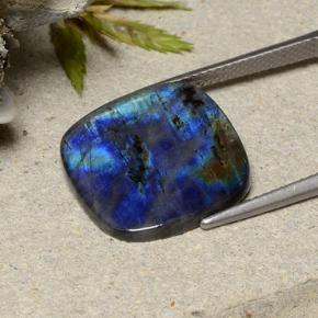 سبيكترولايت متعدد الألوان طبيعي، قطع وسادة، 7.14 قيراط، غير شفاف