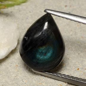 سبيكترولايت متعدد الألوان طبيعي، شكل الكمثرى، 3.05 قيراط، غير شفاف