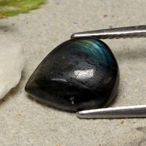 سبيكترولايت متعدد الألوان طبيعي، شكل الكمثرى، 3.05 قيراط، غير شفاف