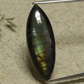 سبيكترولايت متعدد الألوان طبيعي، ماركيز، 5.78 قيراط، غير شفاف