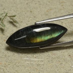 سبيكترولايت متعدد الألوان طبيعي، ماركيز، 5.78 قيراط، غير شفاف