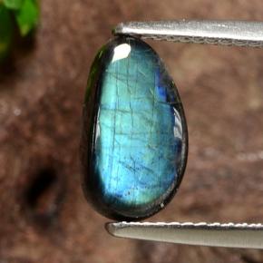 سبيكترولايت متعدد الألوان طبيعي، شكل خيالي، 1.95 قيراط، غير شفاف