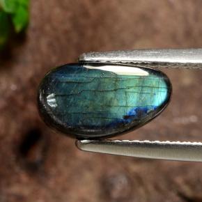 سبيكترولايت متعدد الألوان طبيعي، شكل خيالي، 1.95 قيراط، غير شفاف