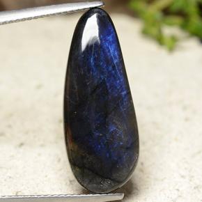 سبيكترولايت متعدد الألوان طبيعي، شكل الكمثرى، 6.86 قيراط، غير شفاف