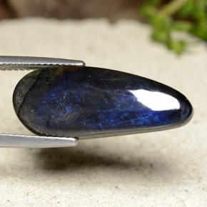 سبيكترولايت متعدد الألوان طبيعي، شكل الكمثرى، 6.86 قيراط، غير شفاف