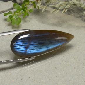 سبيكترولايت متعدد الألوان طبيعي، شكل الكمثرى، 14.09 قيراط، نصف شفاف