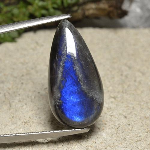 سبيكترولايت متعدد الألوان طبيعي، شكل الكمثرى، 11.45 قيراط، غير شفاف