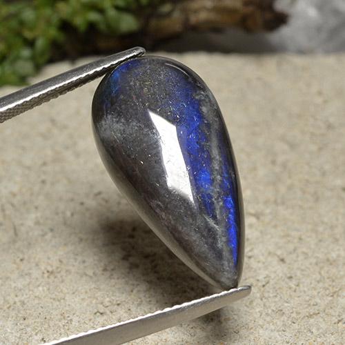 سبيكترولايت متعدد الألوان طبيعي، شكل الكمثرى، 11.45 قيراط، غير شفاف