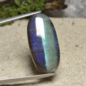 سبيكترولايت متعدد الألوان طبيعي، قصة بيضاوى، 13.14 قيراط، نصف شفاف