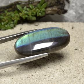 سبيكترولايت متعدد الألوان طبيعي، قصة بيضاوى، 13.14 قيراط، نصف شفاف