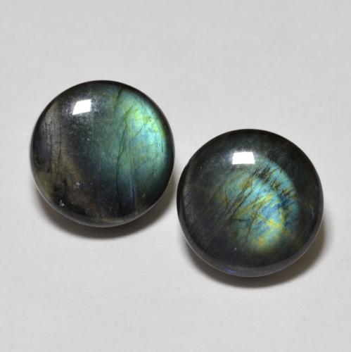 أحجار سبيكترولايت متعدد الألوان طبيعية، قصة دائرى، غير شفاف، وزنها 3.91 قيراط