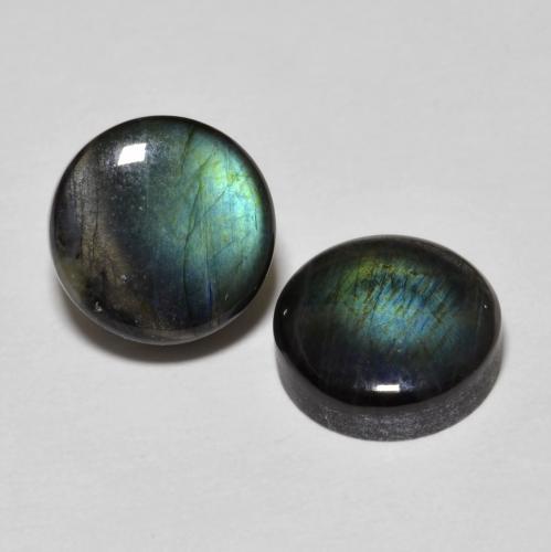 أحجار سبيكترولايت متعدد الألوان طبيعية، قصة دائرى، غير شفاف، وزنها 3.91 قيراط