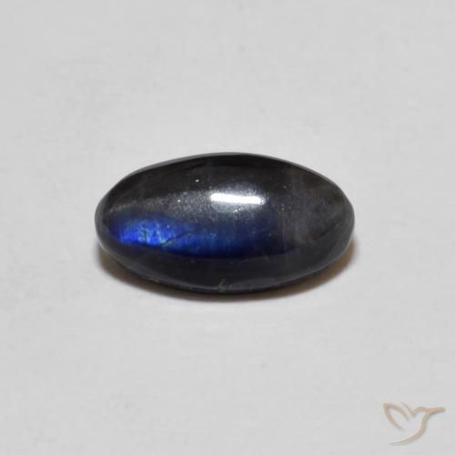 سبيكترولايت متعدد الألوان طبيعي، قصة بيضاوى، 0.77 قيراط، غير شفاف