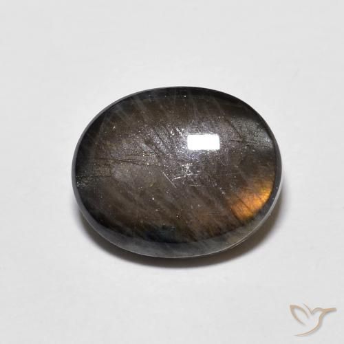 2.38ct طبيعي متعدد الألوان اسبكتروليت, بيضوي, غير شفاف