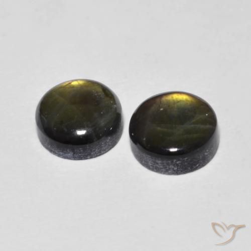 أحجار سبيكترولايت متعدد الألوان طبيعية، قصة دائرى، غير شفاف، وزنها 1.96 قيراط