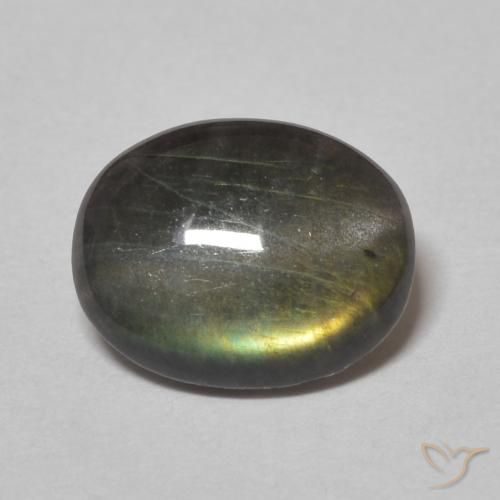 1.37ct طبيعي متعدد الألوان اسبكتروليت, بيضوي, غير شفاف