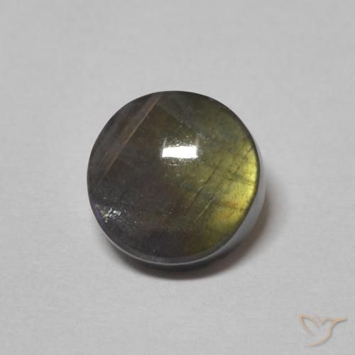 1.30ct طبيعي متعدد الألوان اسبكتروليت, دائري, غير شفاف