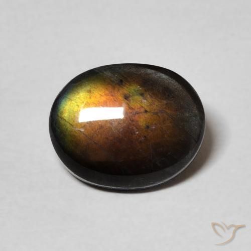 2.17ct طبيعي متعدد الألوان اسبكتروليت, بيضوي, غير شفاف