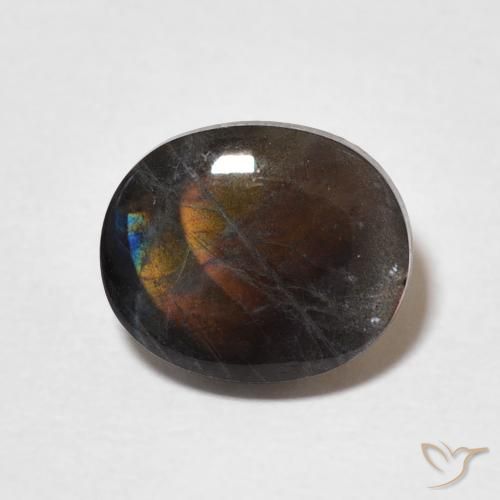 2.02ct طبيعي متعدد الألوان اسبكتروليت, بيضوي, غير شفاف
