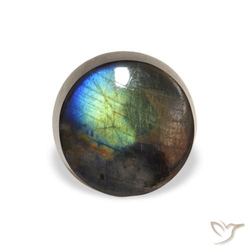 1.41ct طبيعي متعدد الألوان سبيكترولايت, دائري, غير شفاف