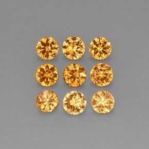 أحجار غزل السبيسارتيت برتقالى يوسفى طبيعية، قصة دائرى، قليلا جدا، وزنها  قيراط